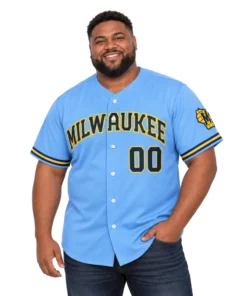 Milwaukee Brewers Away Blue Custom Jersey – Stunning Fan Gear