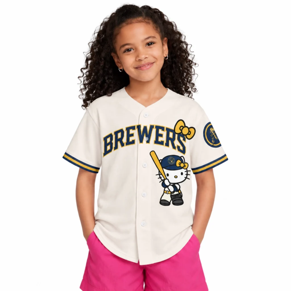 Milwaukee Brewers Hello Kitty Custom Jersey – Playful Baseball Style