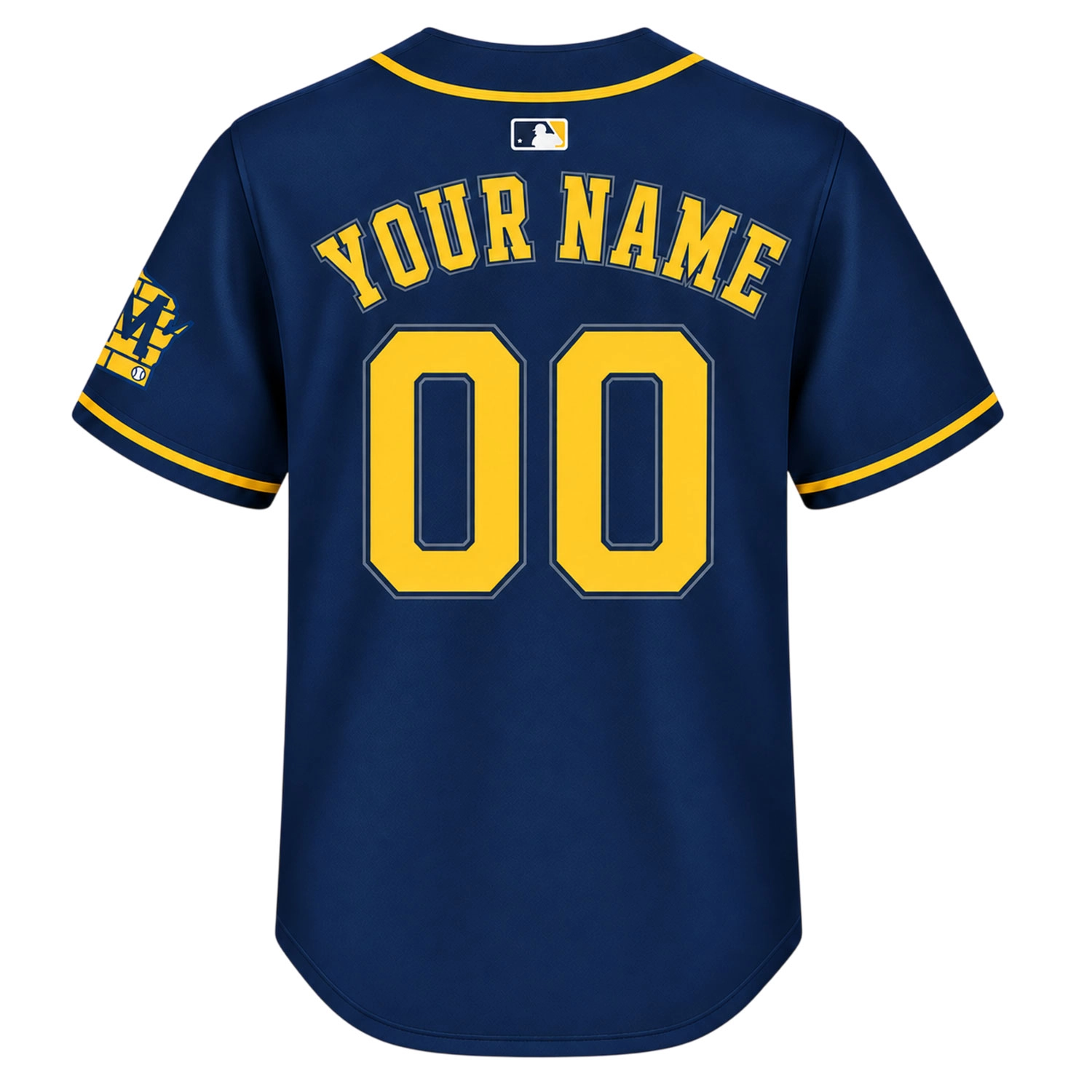 Milwaukee Brewers Navy Jersey Vibrant Baseball Style - Image 3