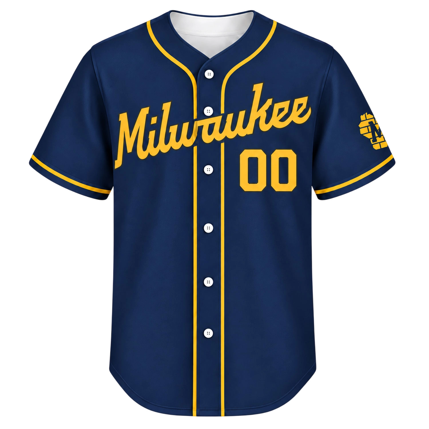 Milwaukee Brewers Navy Jersey Vibrant Baseball Style - Image 2