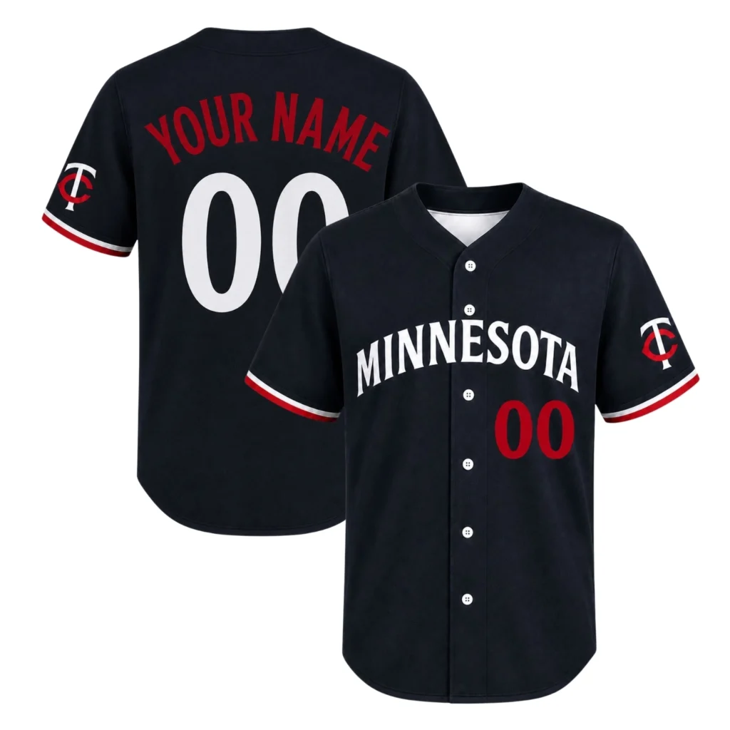Minnesota Baseball Jersey Custom Exclusive Navy Style