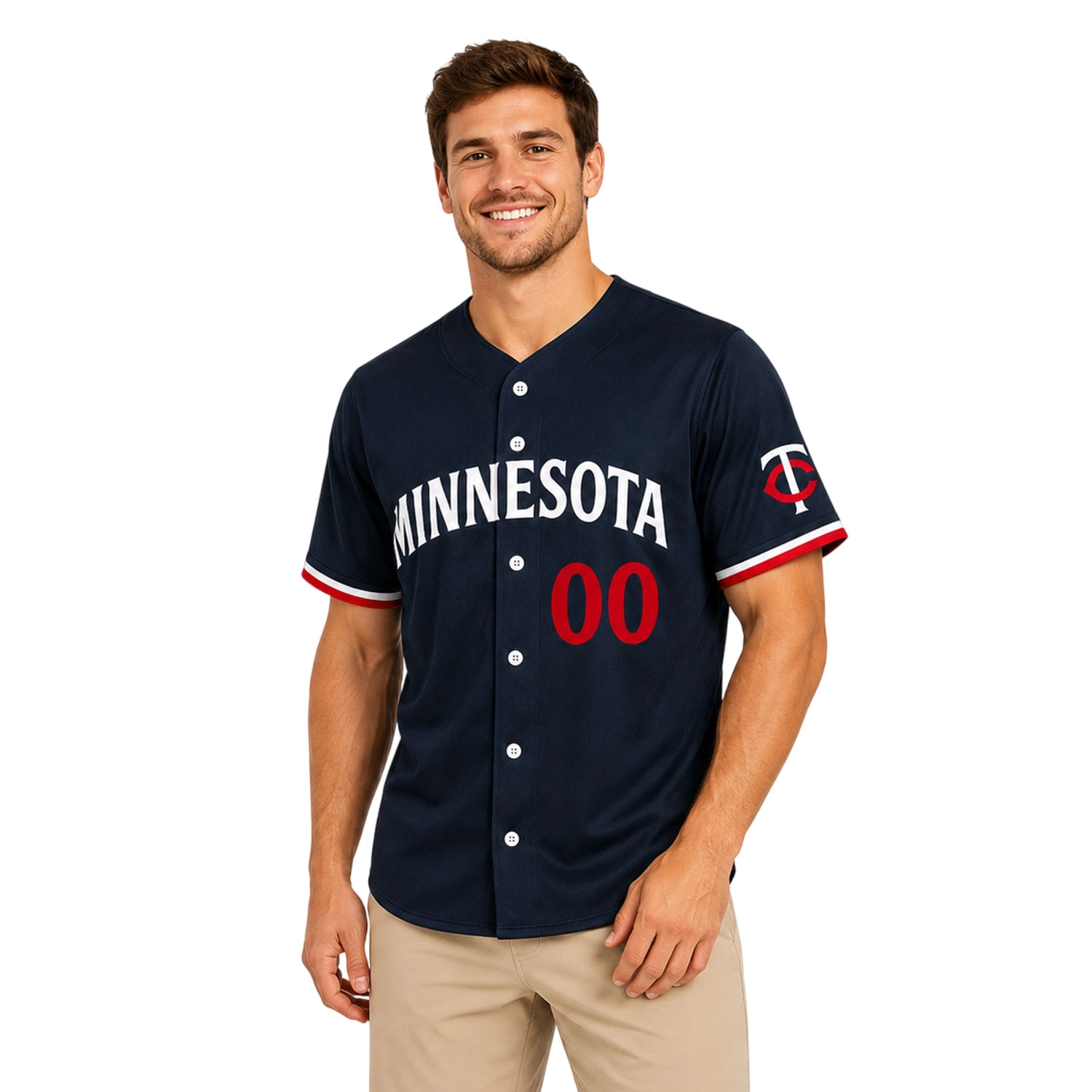 Minnesota Baseball Jersey Custom Exclusive Navy Style - Image 4