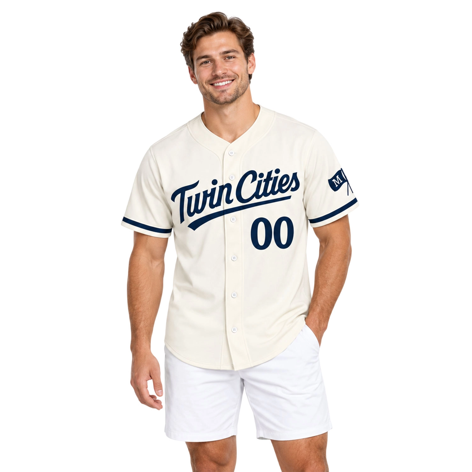 Minnesota Twins Custom Baseball Jersey Bold Cream Style - Image 4