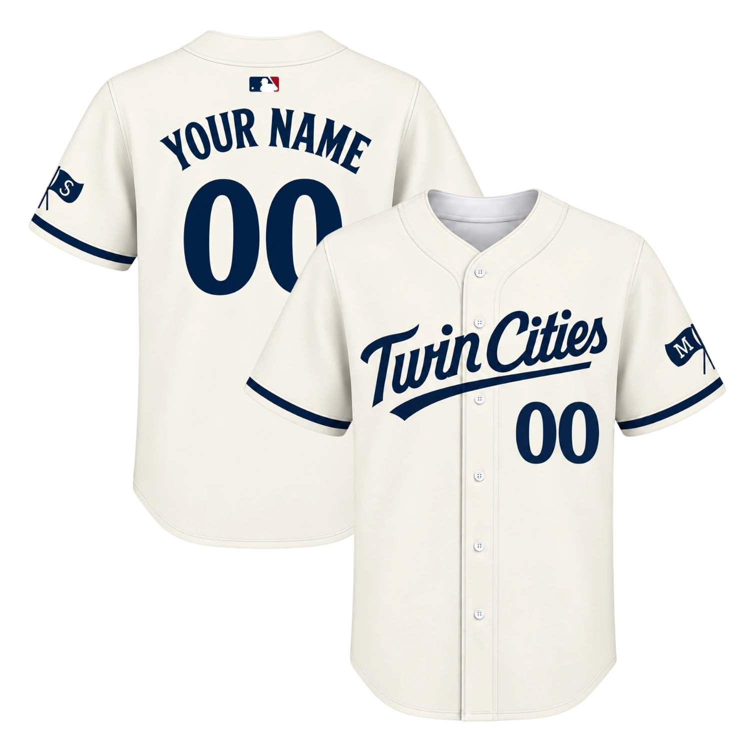Minnesota Twins Custom Baseball Jersey Bold Cream Style