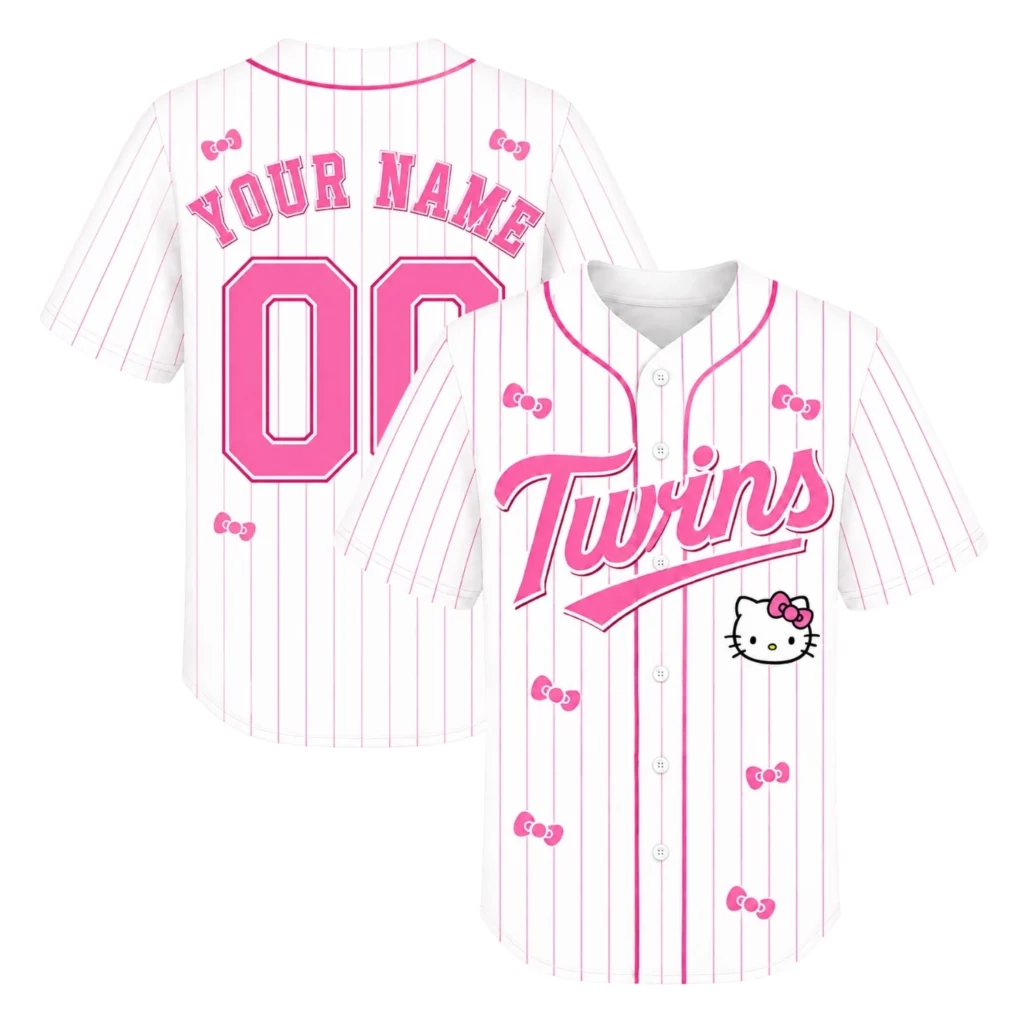 Minnesota Twins Hello Kitty Jersey Adorable Pink Pinstripe