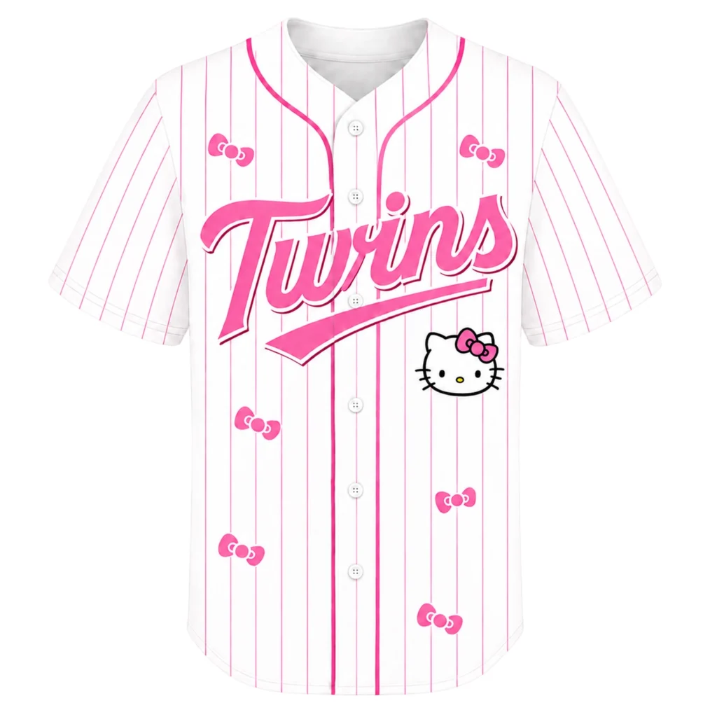 Minnesota Twins Hello Kitty Jersey Adorable Pink Pinstripe