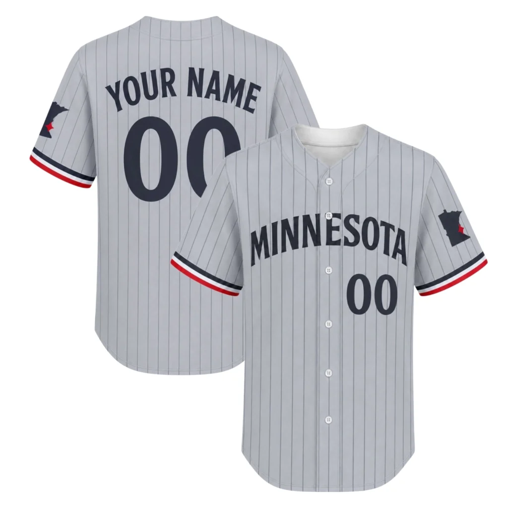 Minnesota Twins Pinstripe Jersey Custom Remarkable Gray