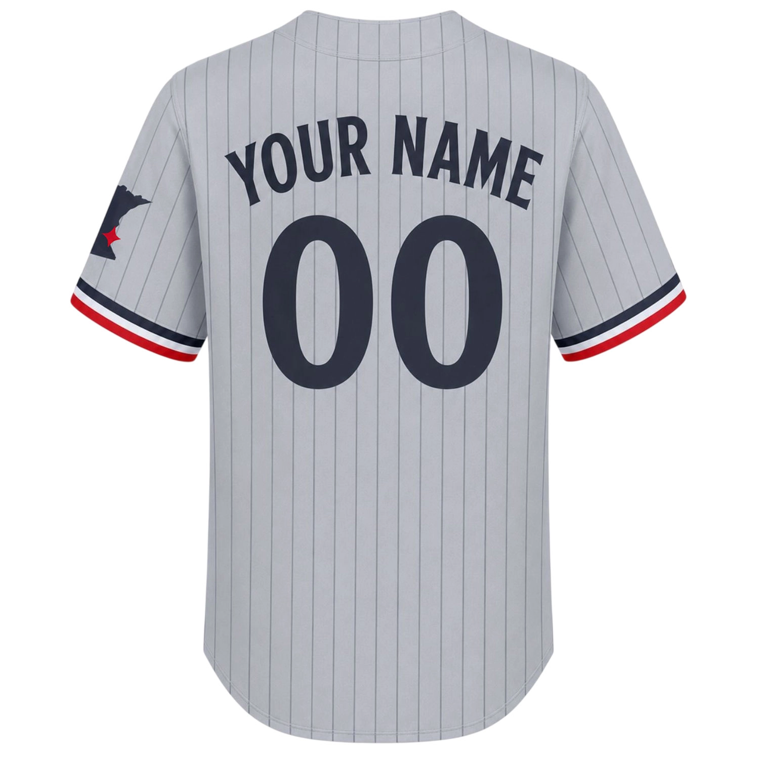 Minnesota Twins Pinstripe Jersey Custom Remarkable Gray - Image 3