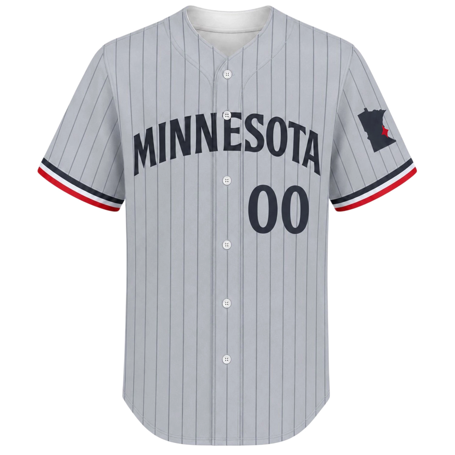 Minnesota Twins Pinstripe Jersey Custom Remarkable Gray - Image 2