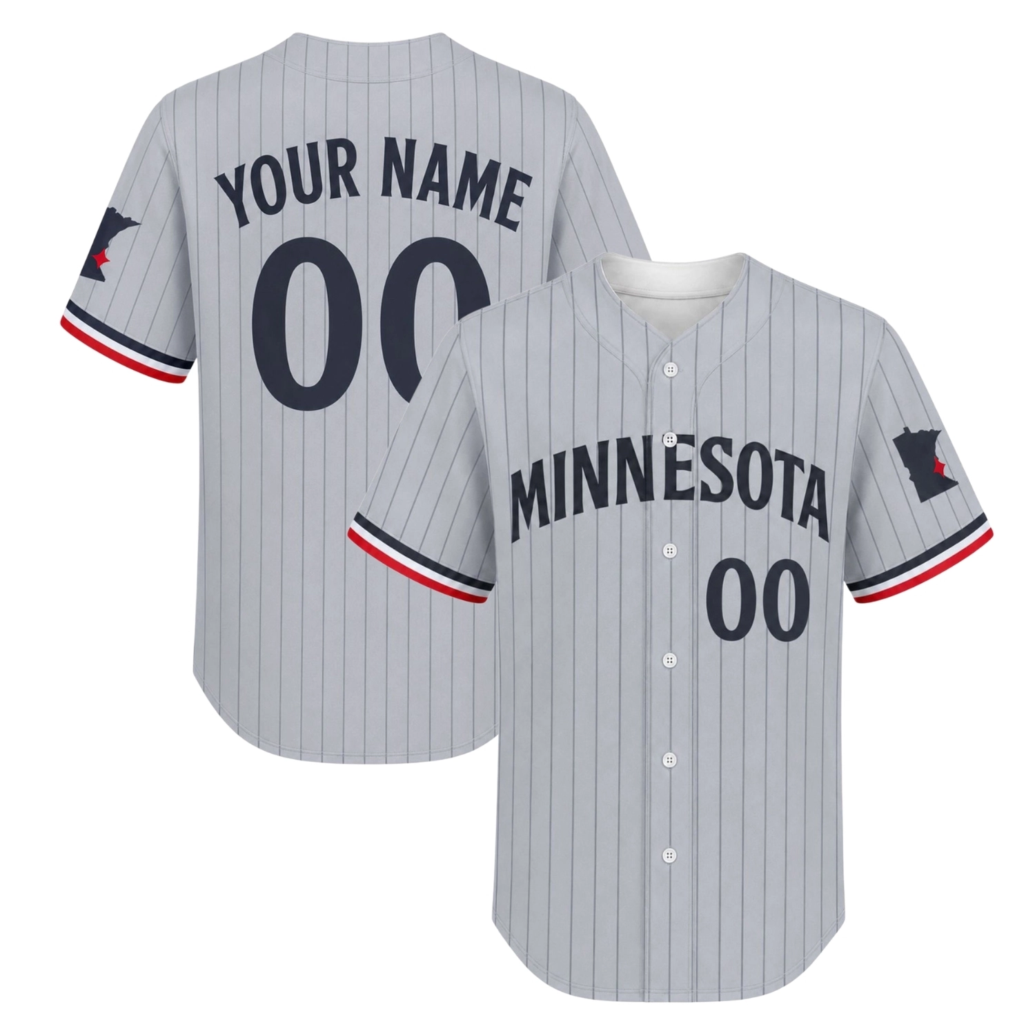 Minnesota Twins Pinstripe Jersey Custom Remarkable Gray