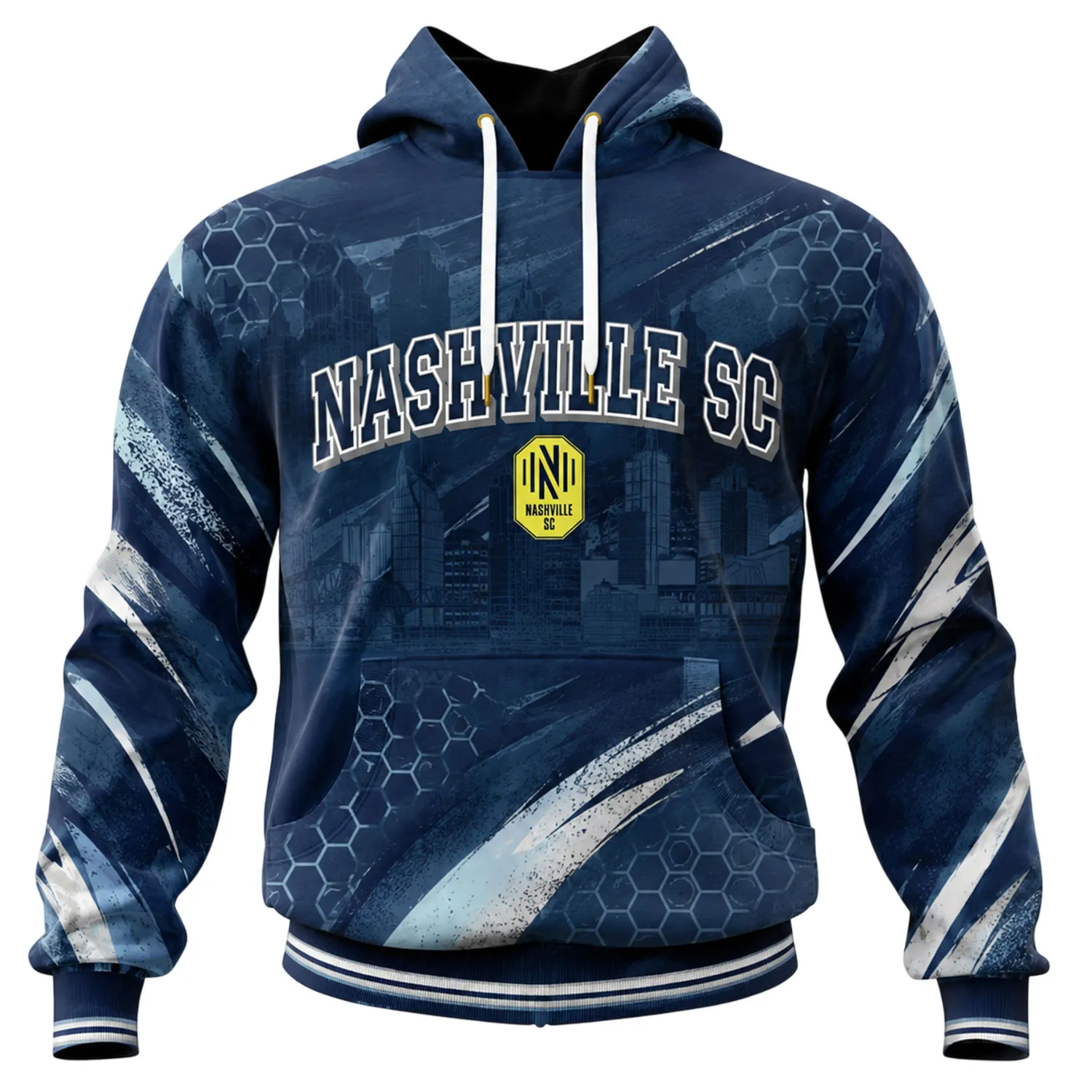 Nashville SC Blue Custom Hoodie Special Skyline - Image 2