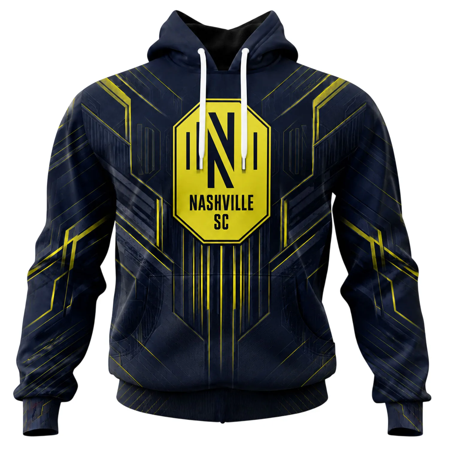 Nashville SC Hoodie Personalized Bold Cyber Design - Image 2