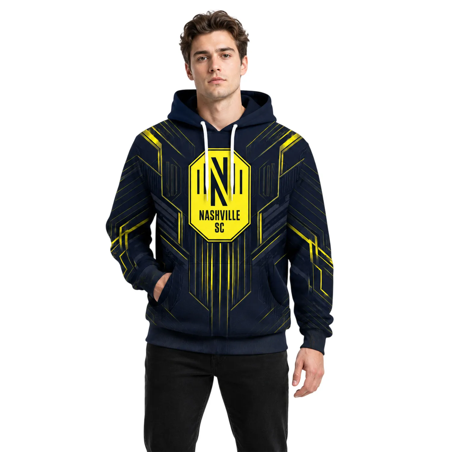 Nashville SC Hoodie Personalized Bold Cyber Design - Image 4