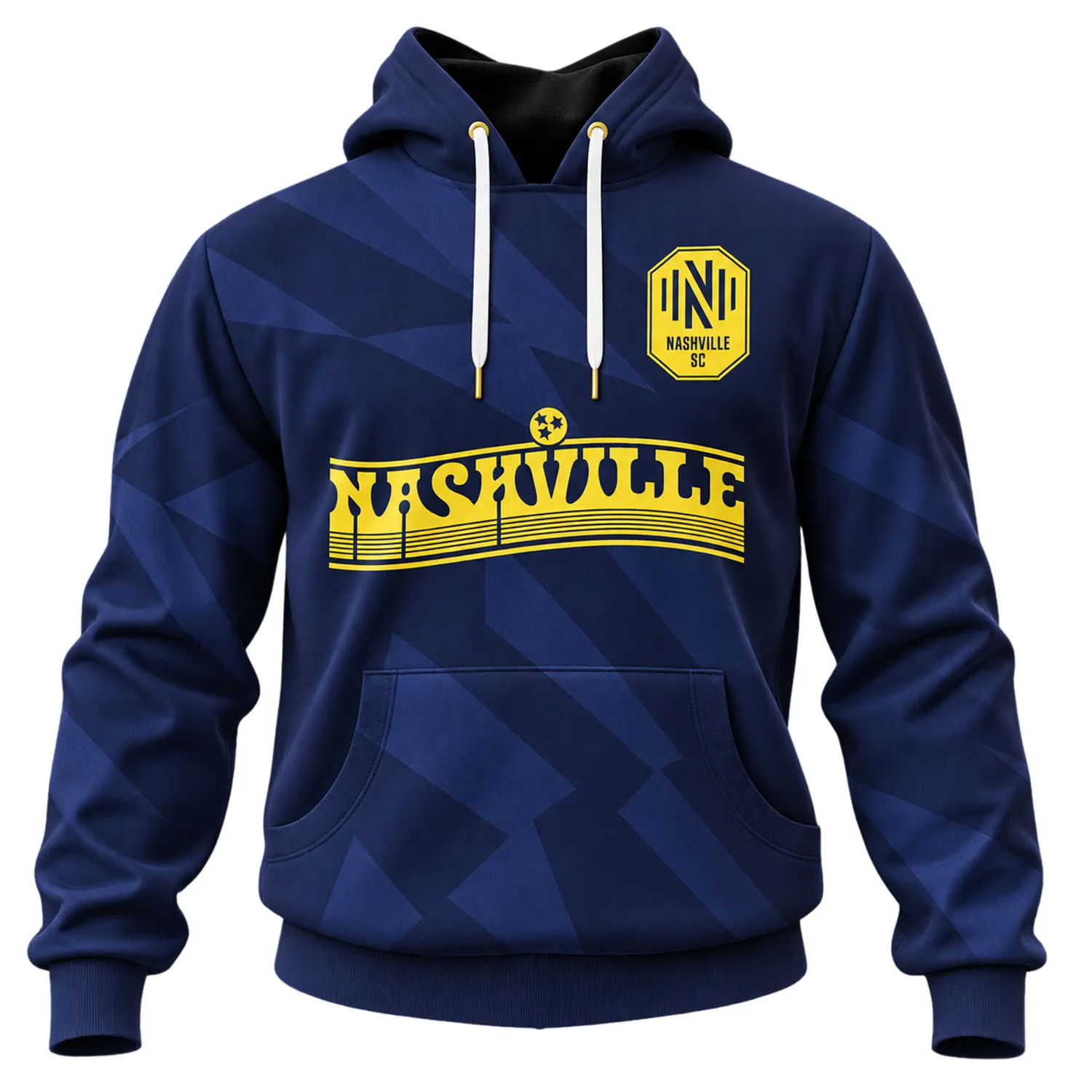 Nashville SC Navy Hoodie Dynamic Skyline Style Custom - Image 2