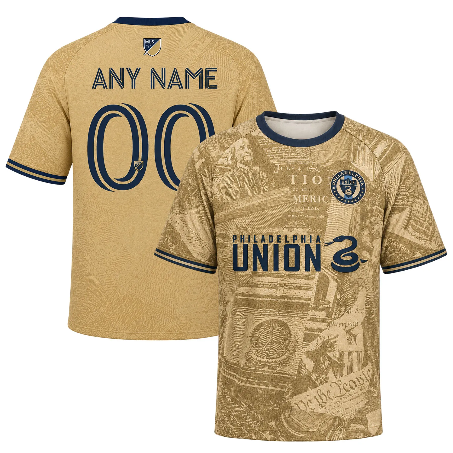 New Philly Union Custom Jersey Strong Gold Style