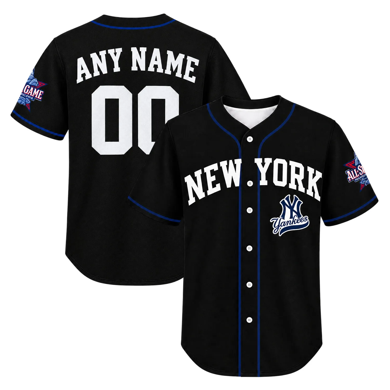 New York Yankees Jerseys Dynamic Black Style