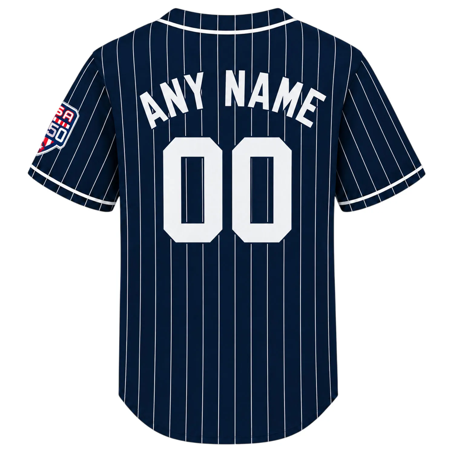 New York Yankees Navy Jersey Custom Elite Pinstripe Style - Image 3
