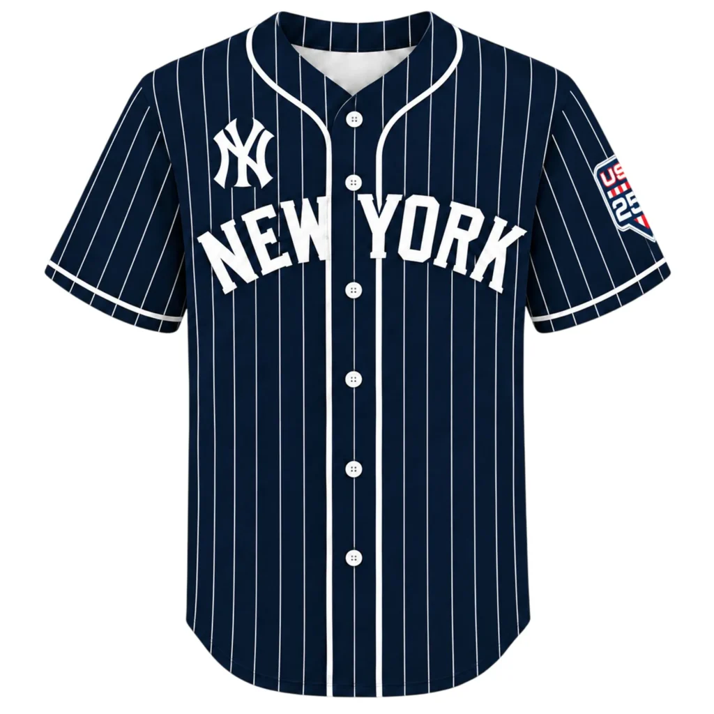 New York Yankees Navy Jersey Custom Elite Pinstripe Style