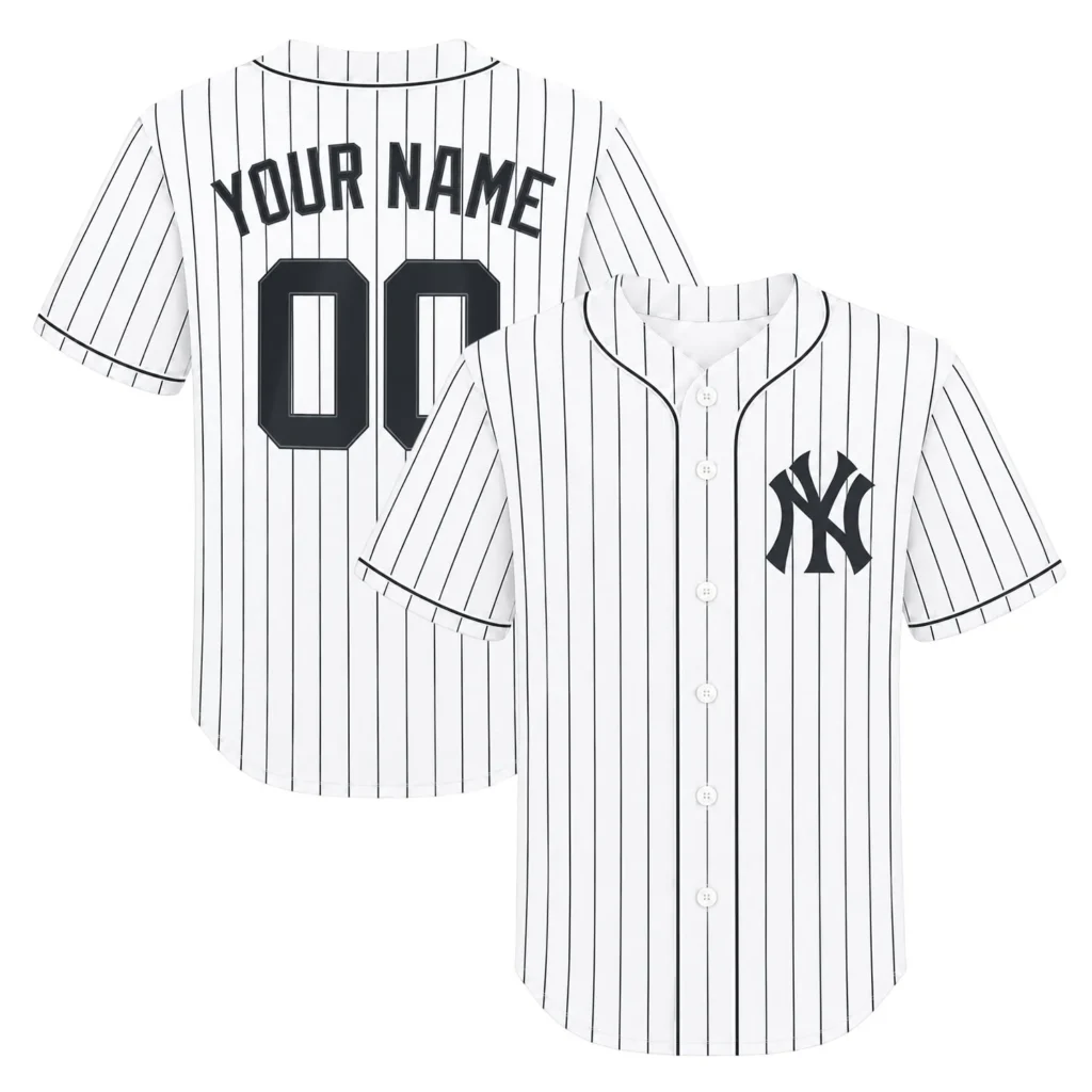 New York Yankees White Home Jersey Custom Epic Pinstripe