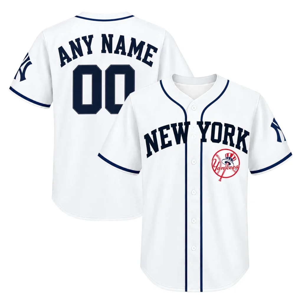 New York Yankees White Jersey Vibrant Fan Apparel Custom