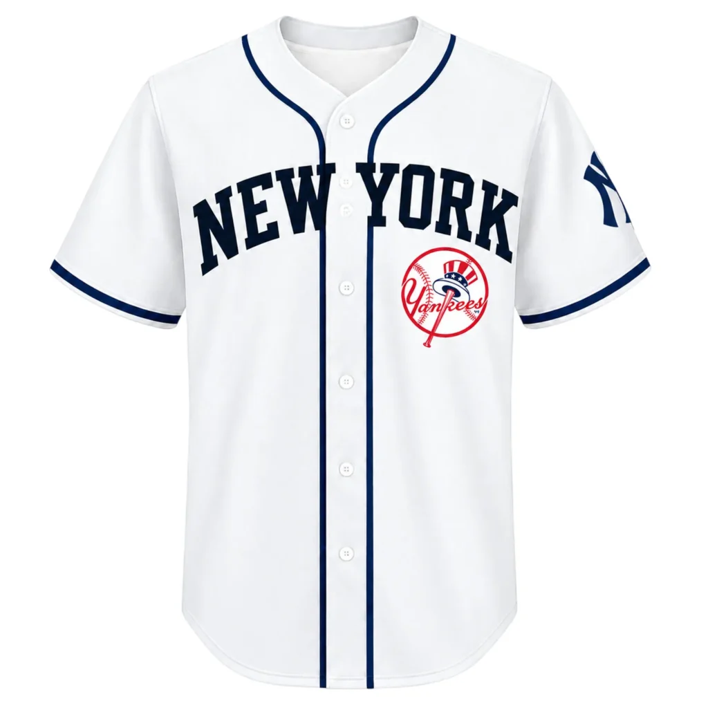 New York Yankees White Jersey Vibrant Fan Apparel Custom