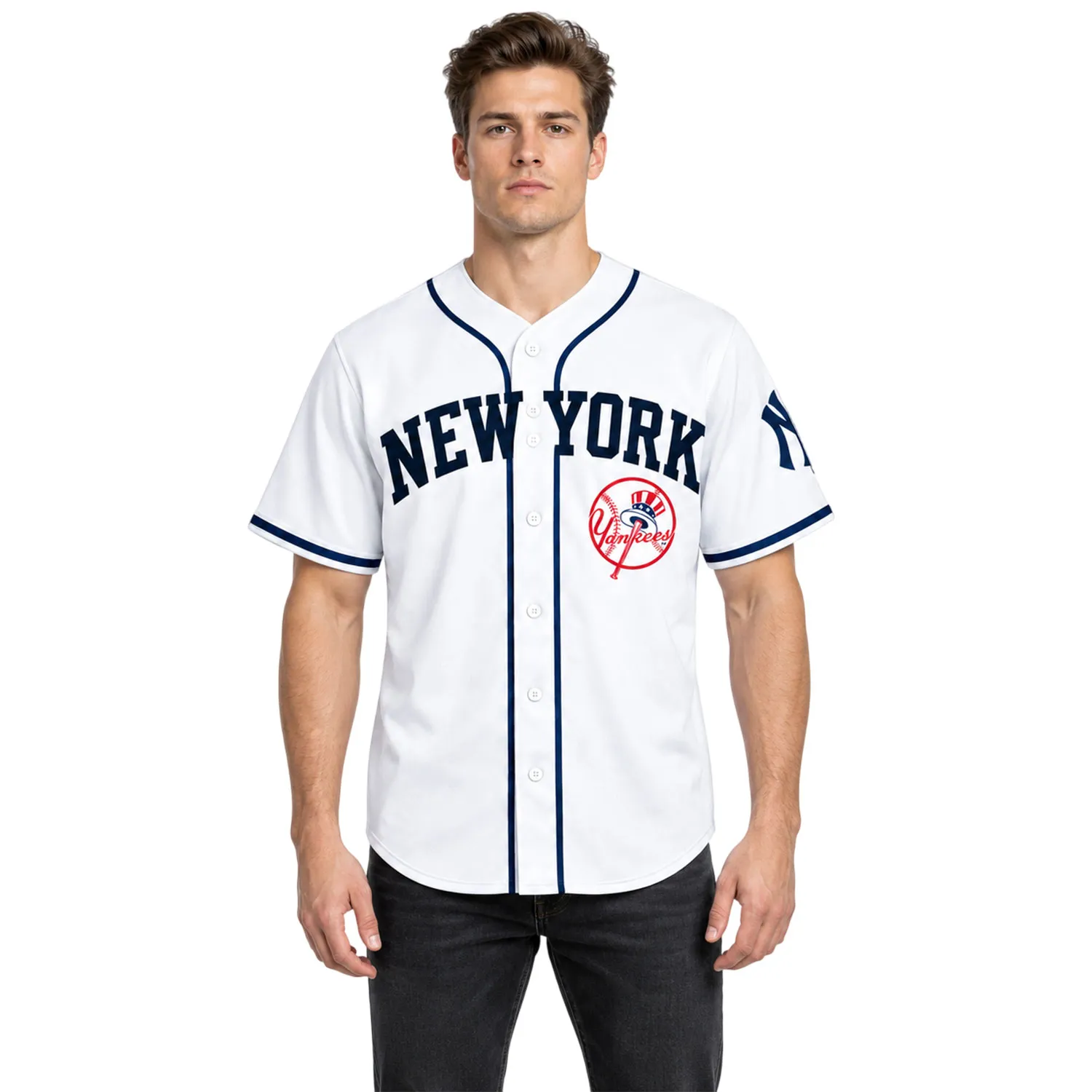 New York Yankees White Jersey Vibrant Fan Apparel Custom - Image 4