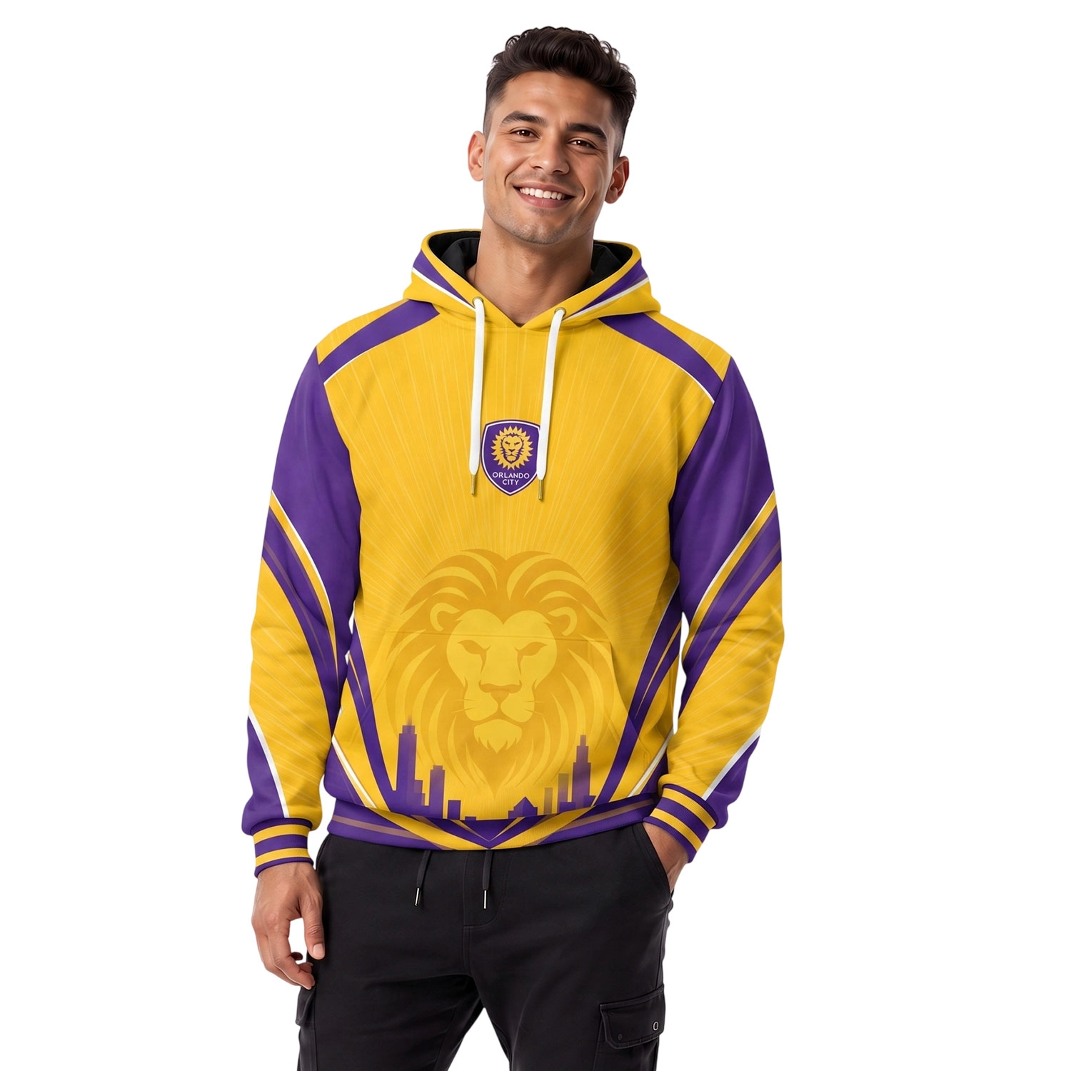 Orlando City SC Hoodie Custom Bold Gold Lion Style - Image 4