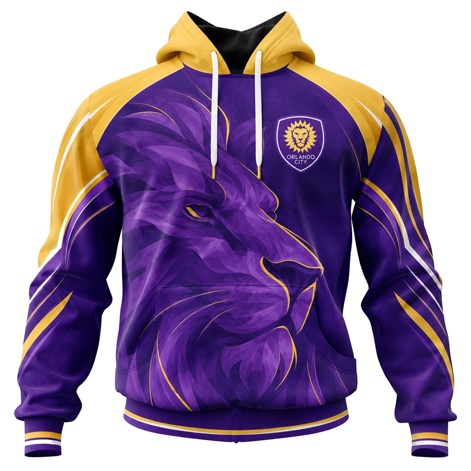 Orlando City Soccer Hoodie Custom Dynamic Lion Design - Image 2