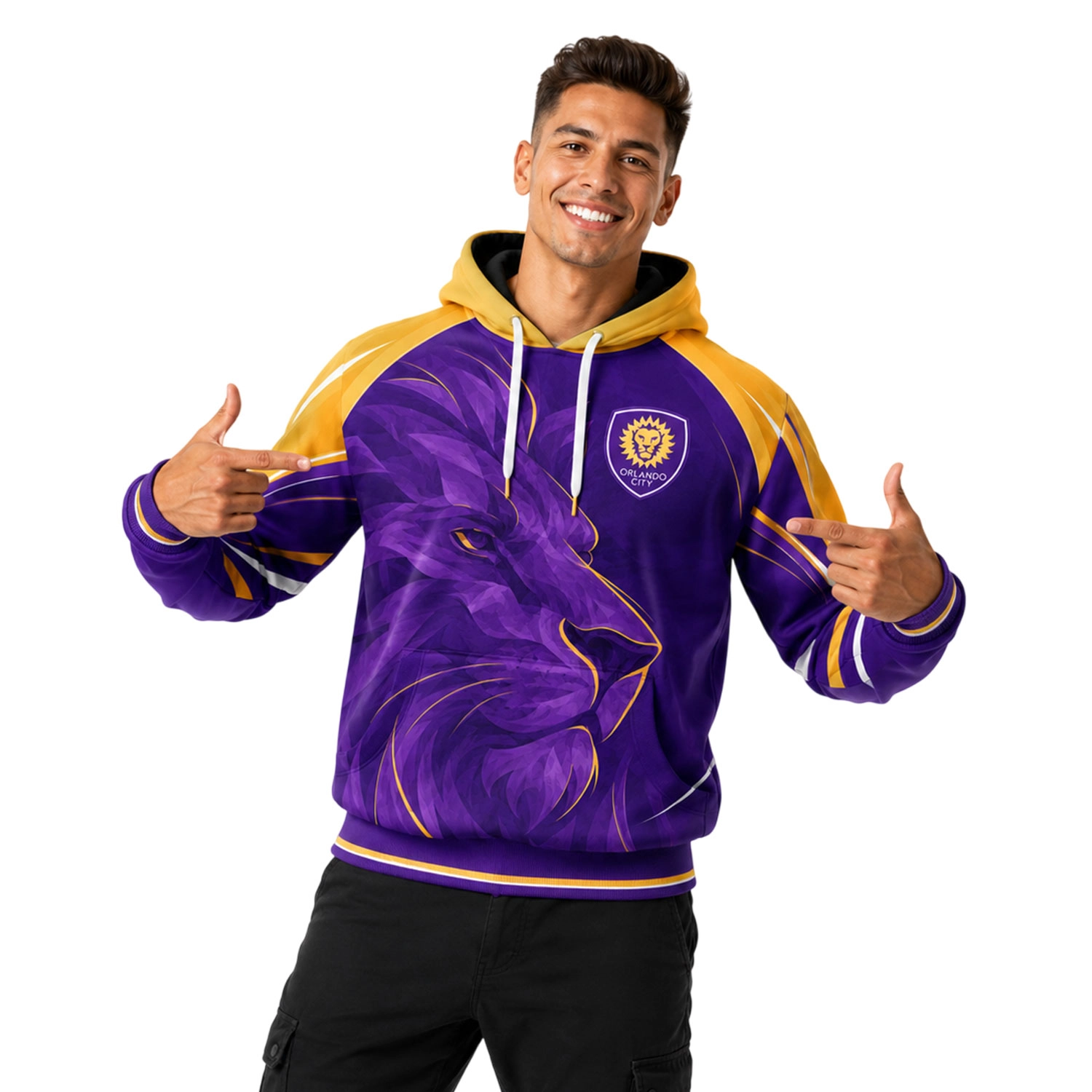 Orlando City Soccer Hoodie Custom Dynamic Lion Design - Image 4