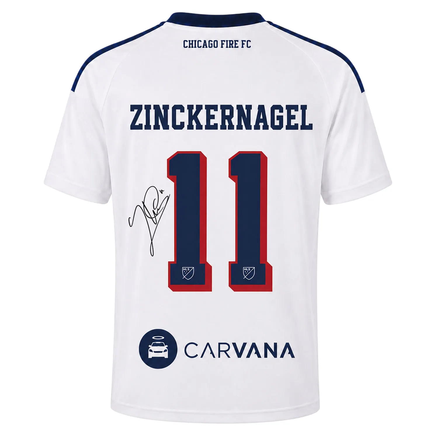 Philip Zinckernagel Chicago Fire White Jersey with Bold Team Crest - Image 3