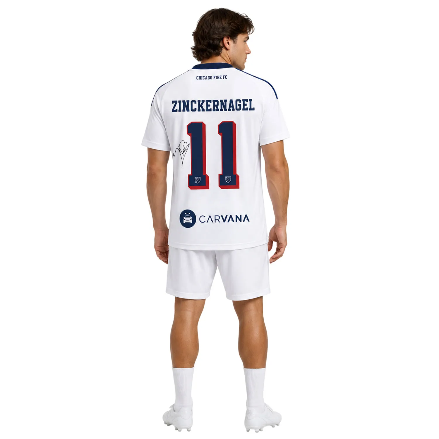 Philip Zinckernagel Chicago Fire White Jersey with Bold Team Crest - Image 4