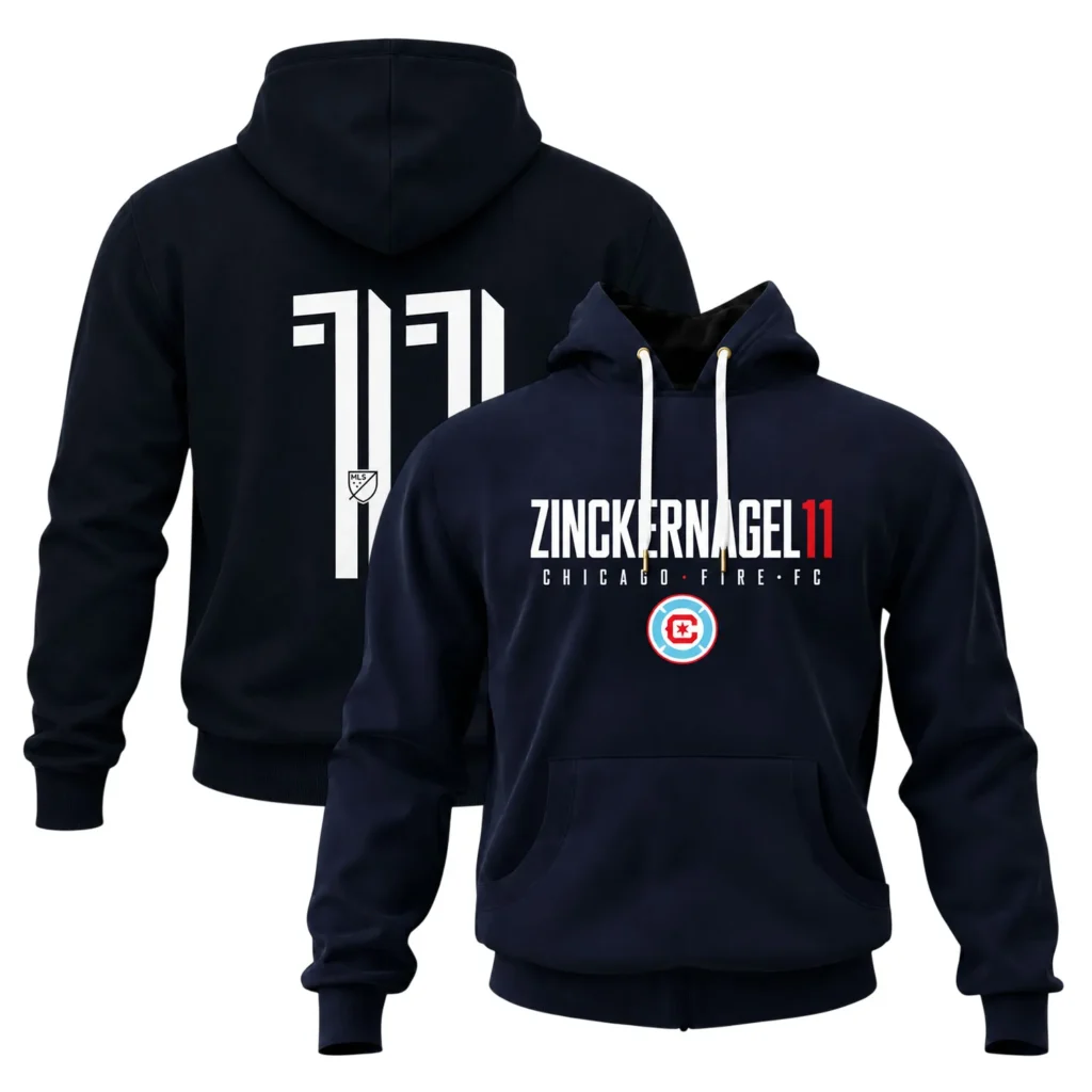Philip Zinckernagel Navy Hoodie Bold Chicago Fire Merch