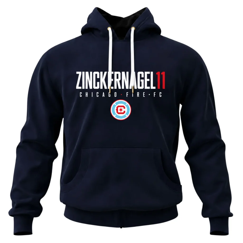 Philip Zinckernagel Navy Hoodie Bold Chicago Fire Merch