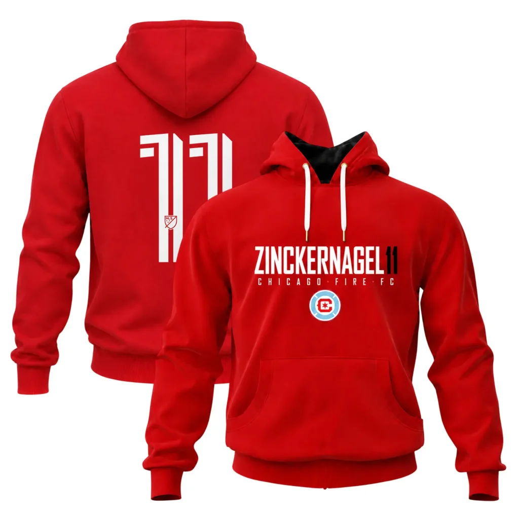 Philip Zinckernagel Red Hoodie Bold Chicago Fire Style