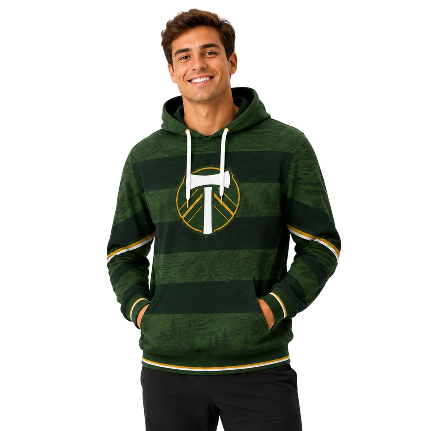 Portland Timbers Hoodie Custom Exclusive Forest Stripe - Image 4
