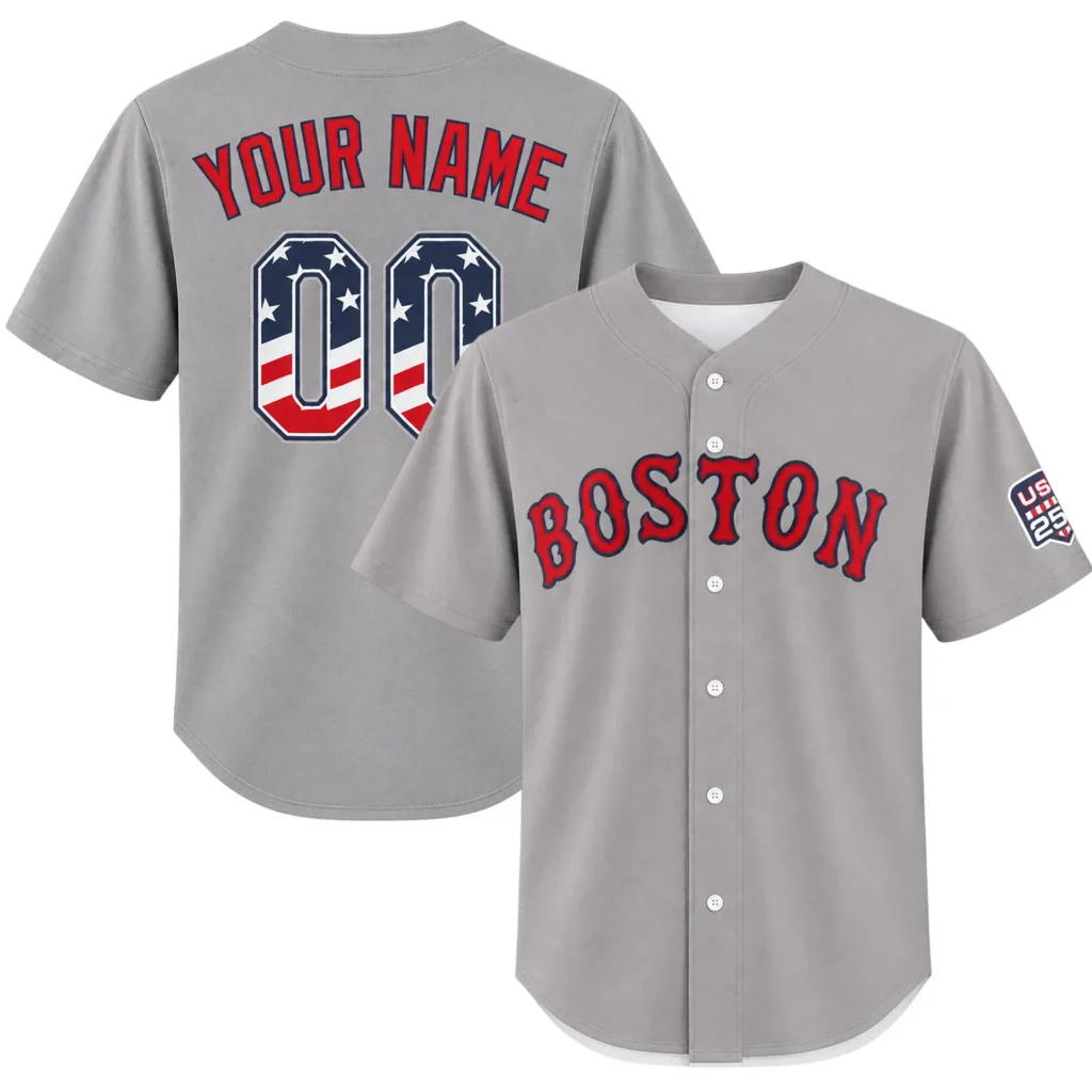 Red Sox Custom Jersey Personalized  Bold Name & Number Patriotic