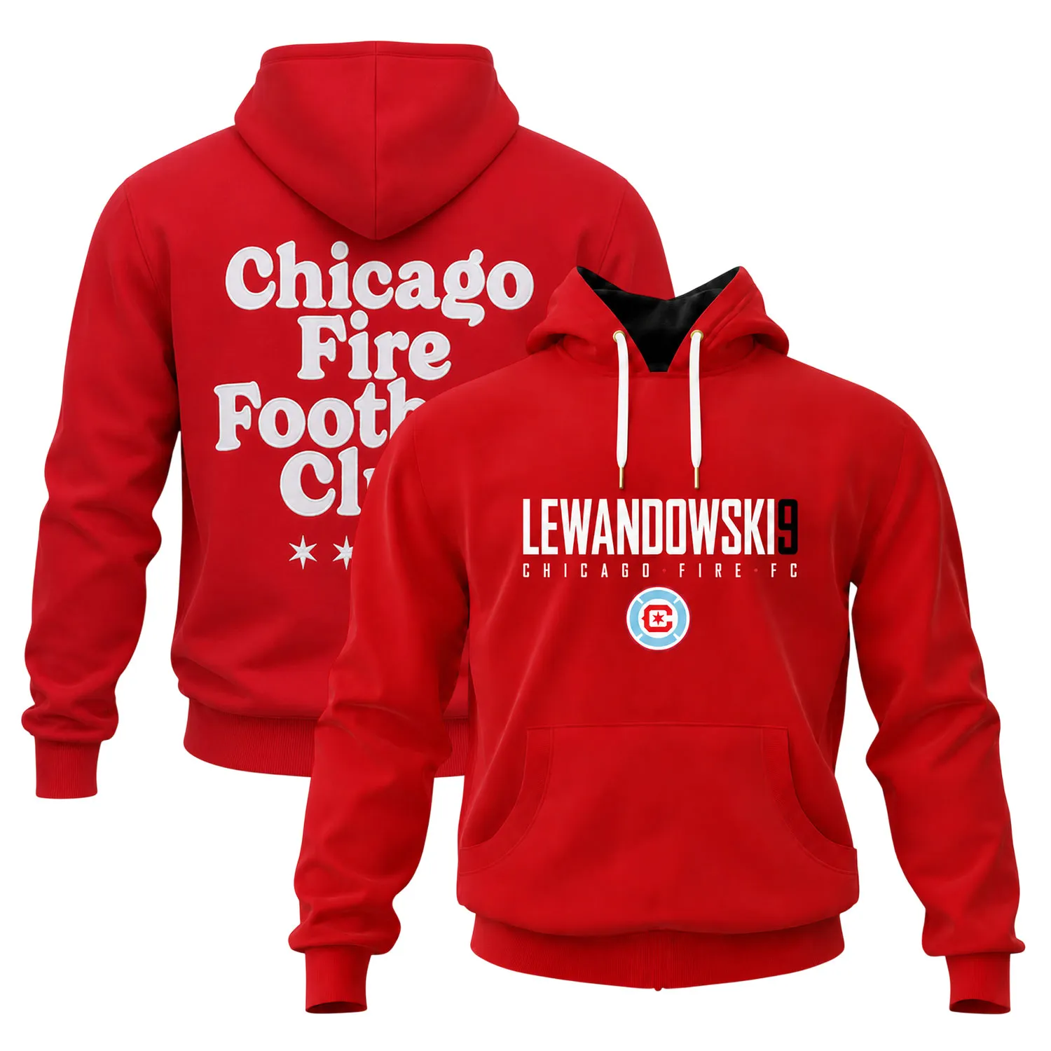 Robert Lewandowski Red Hoodie 2026 Epic Chicago Fire Fanwear