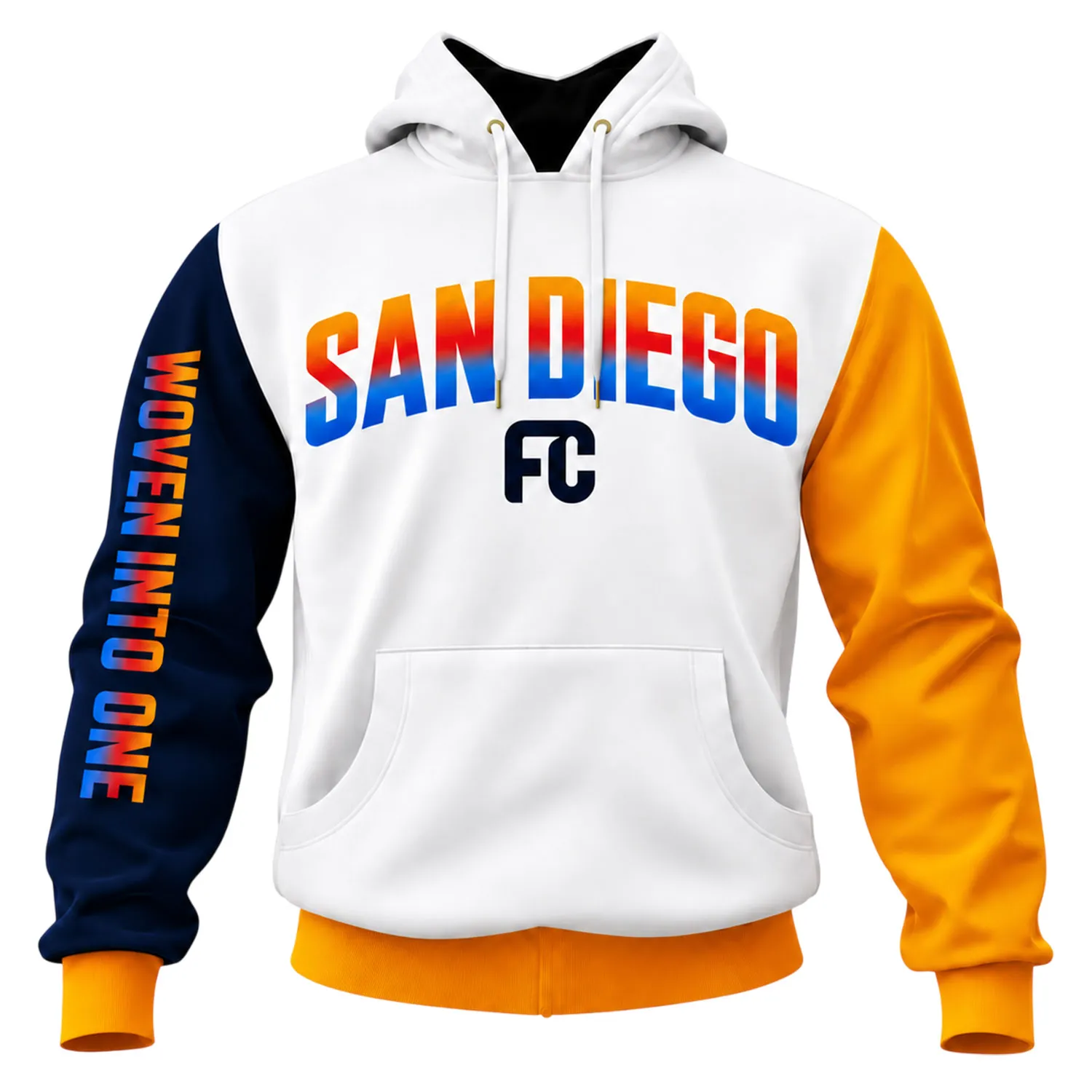 San Diego FC Fan Hoodie - Woven Into One Bold Team Apparel - Image 2
