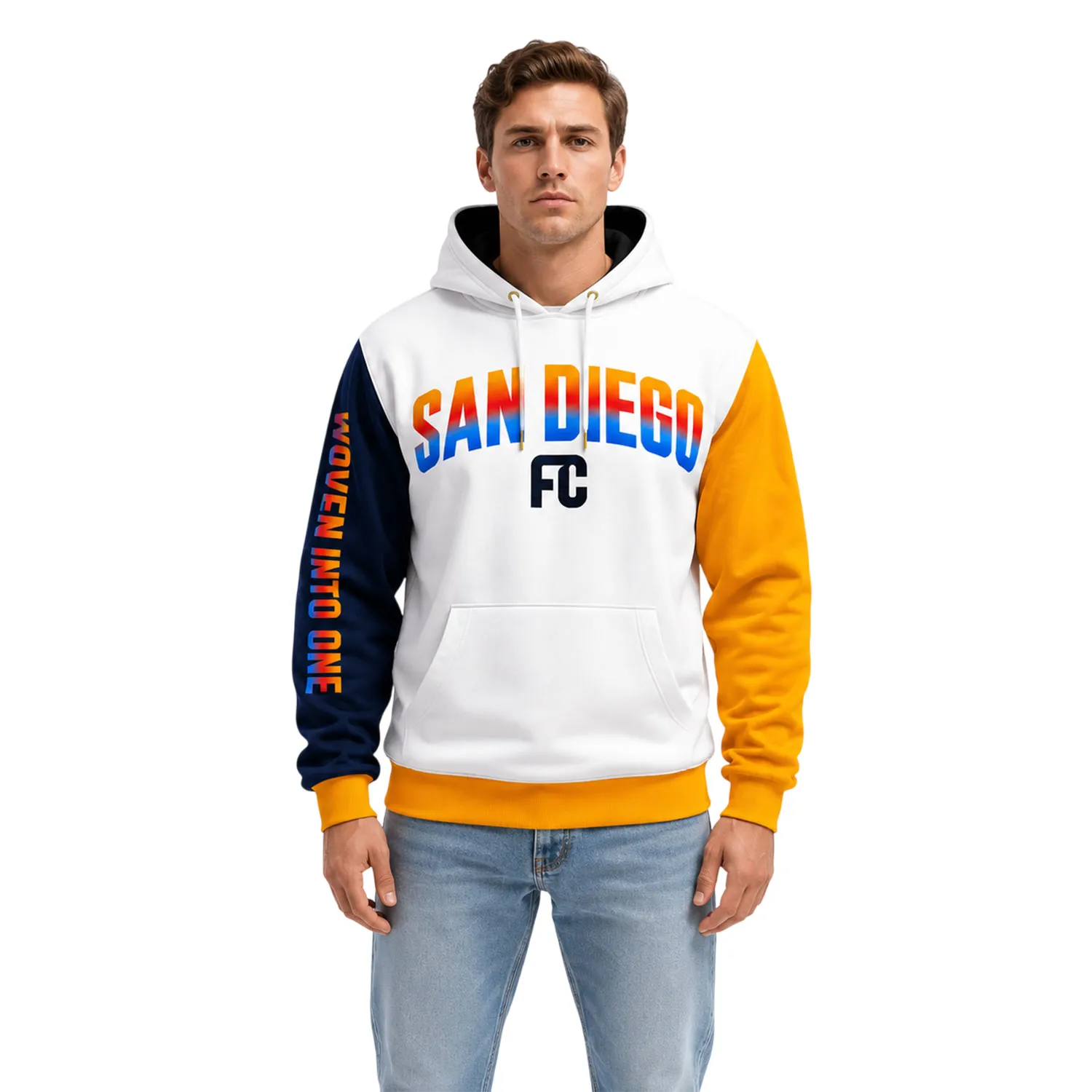 San Diego FC Fan Hoodie - Woven Into One Bold Team Apparel - Image 4