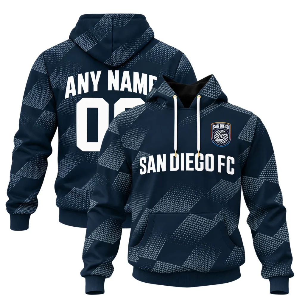 San Diego FC Fleece Pullover Hoodie - Dynamic Mens Hoodie