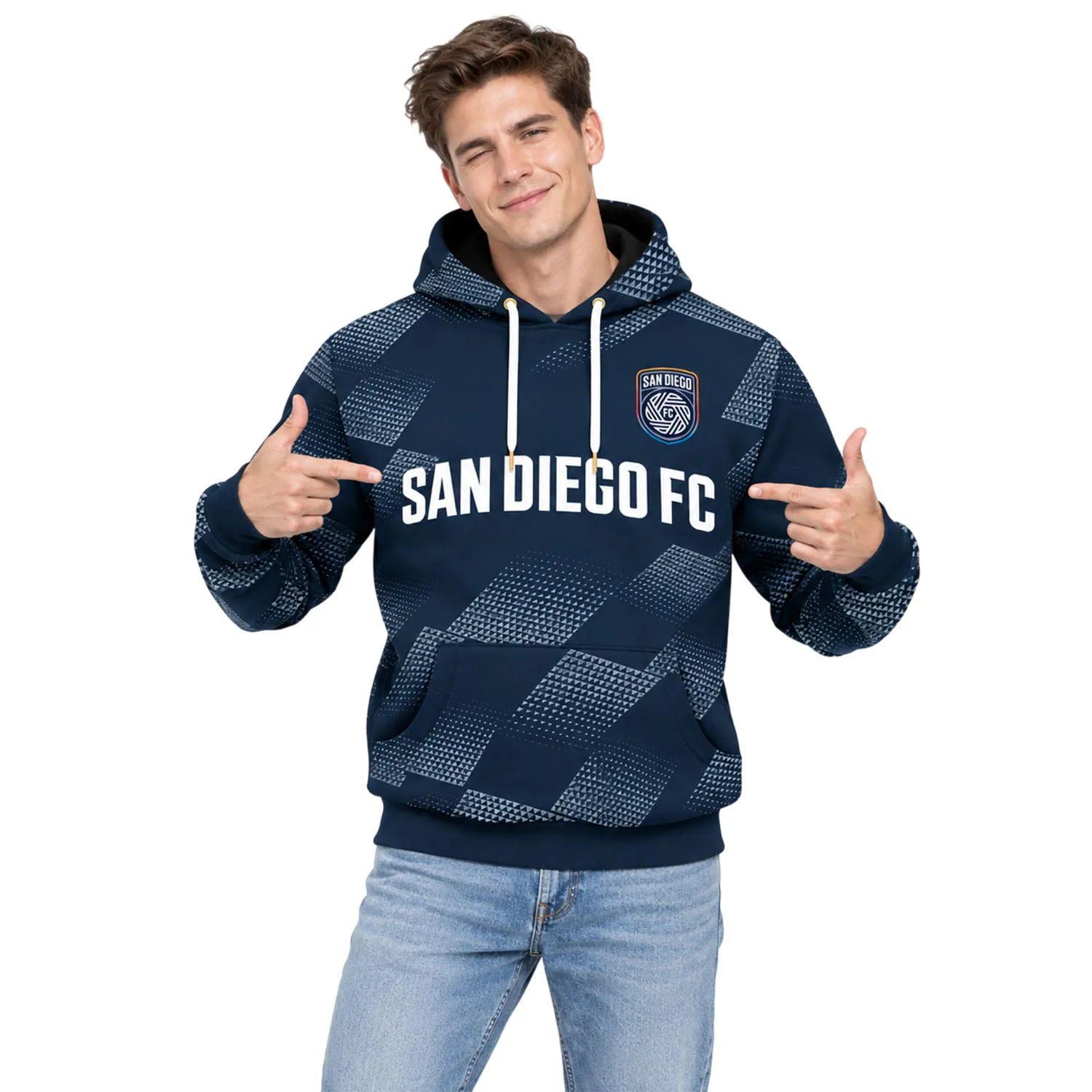 San Diego FC Fleece Pullover Hoodie - Dynamic Mens Hoodie - Image 4
