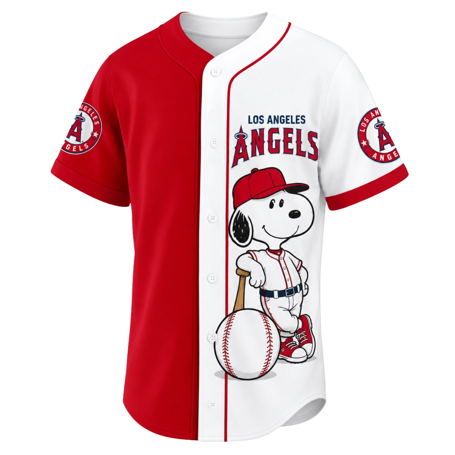 Snoopy Los Angeles Angels Baseball Jersey –Bold Custom Fan Gear