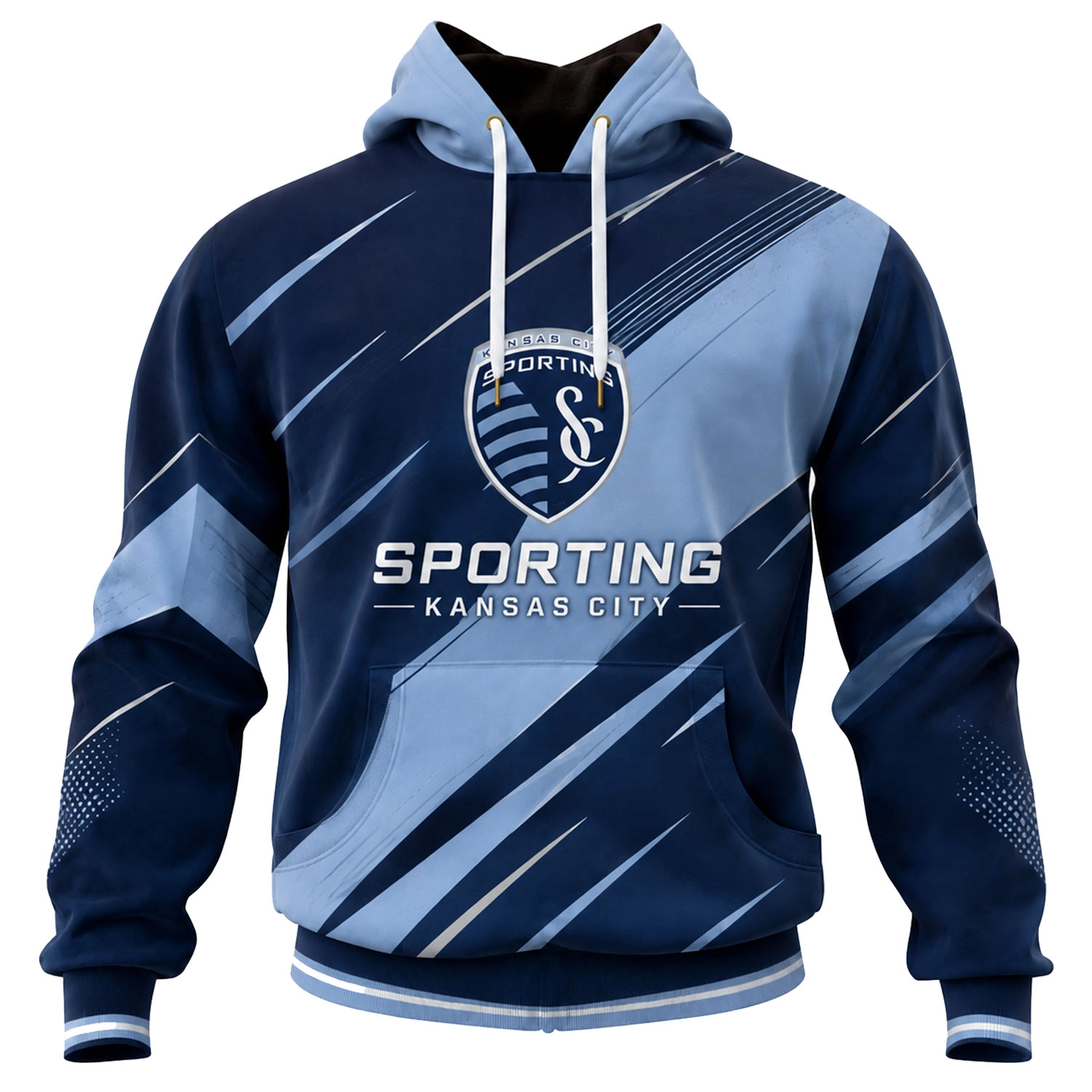 Sporting Kansas City Soccer Hoodie Custom Vibrant Diagonal Graphic - Image 2