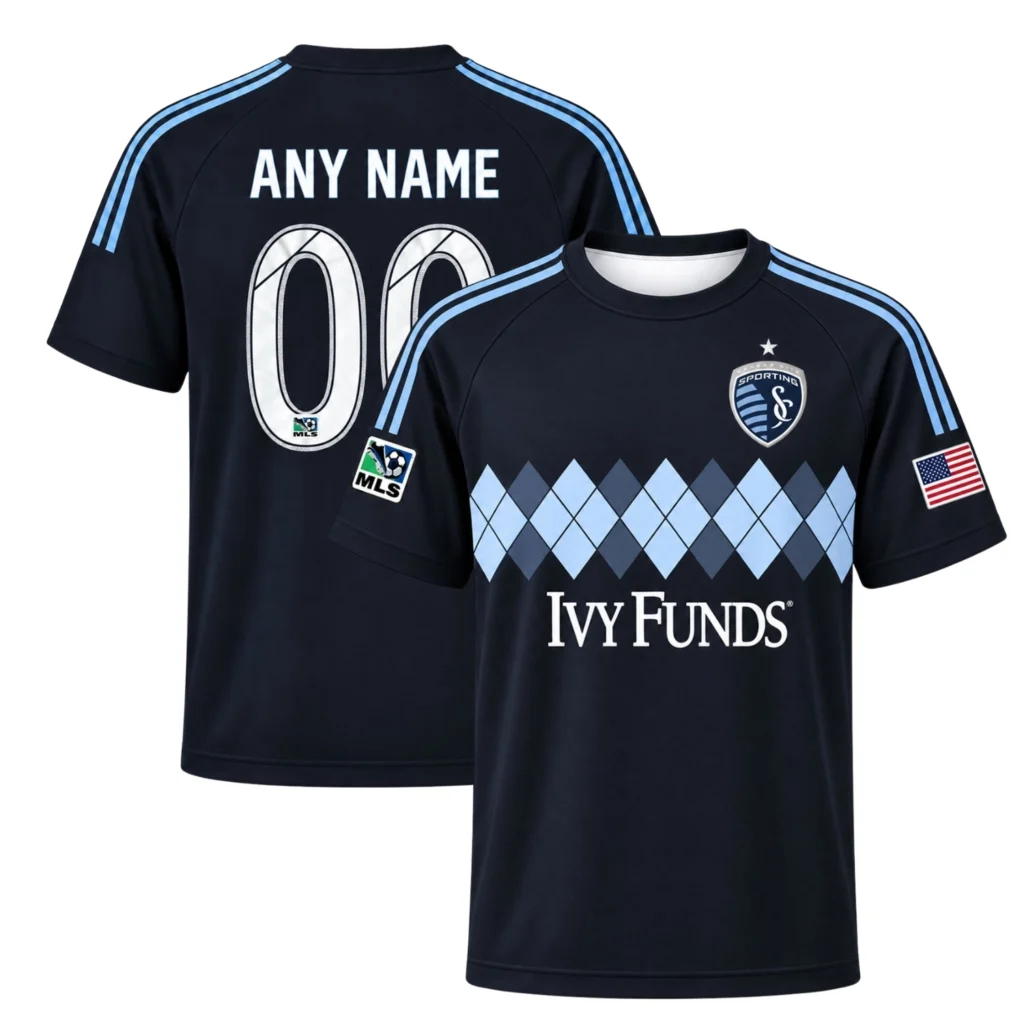 Sporting KC Black Jersey Kids Bold Retro Argyle