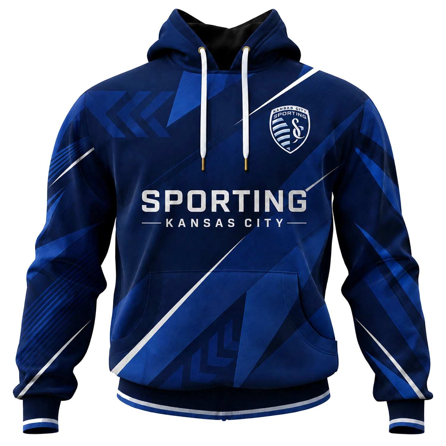 Sporting KC Soccer Hoodie Custom Exclusive Navy Chevron - Image 2