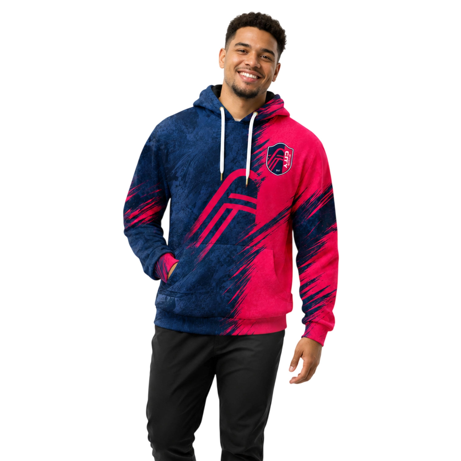 St Louis CITY SC Hoodie Custom Vibrant Split Color Style - Image 4
