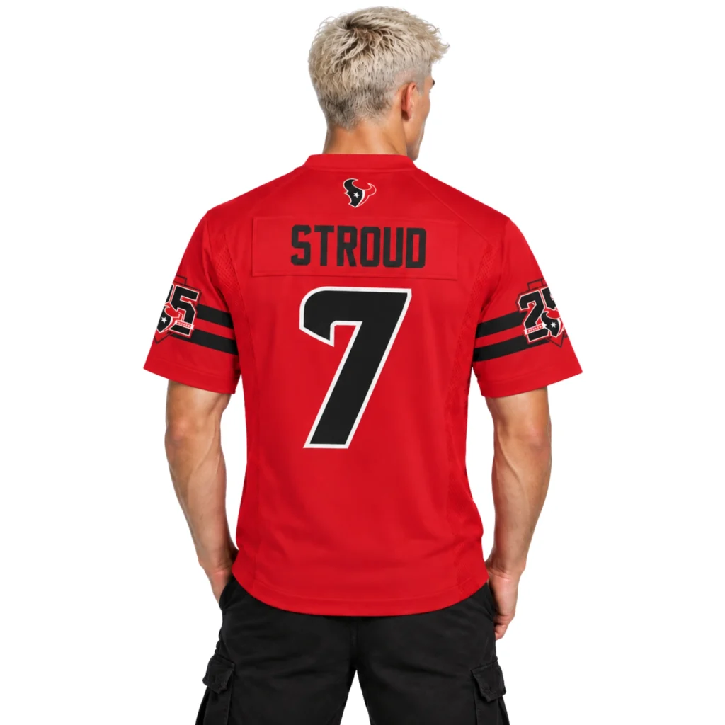 Stroud Red Alternate Game Jersey - Stunning Texans Style