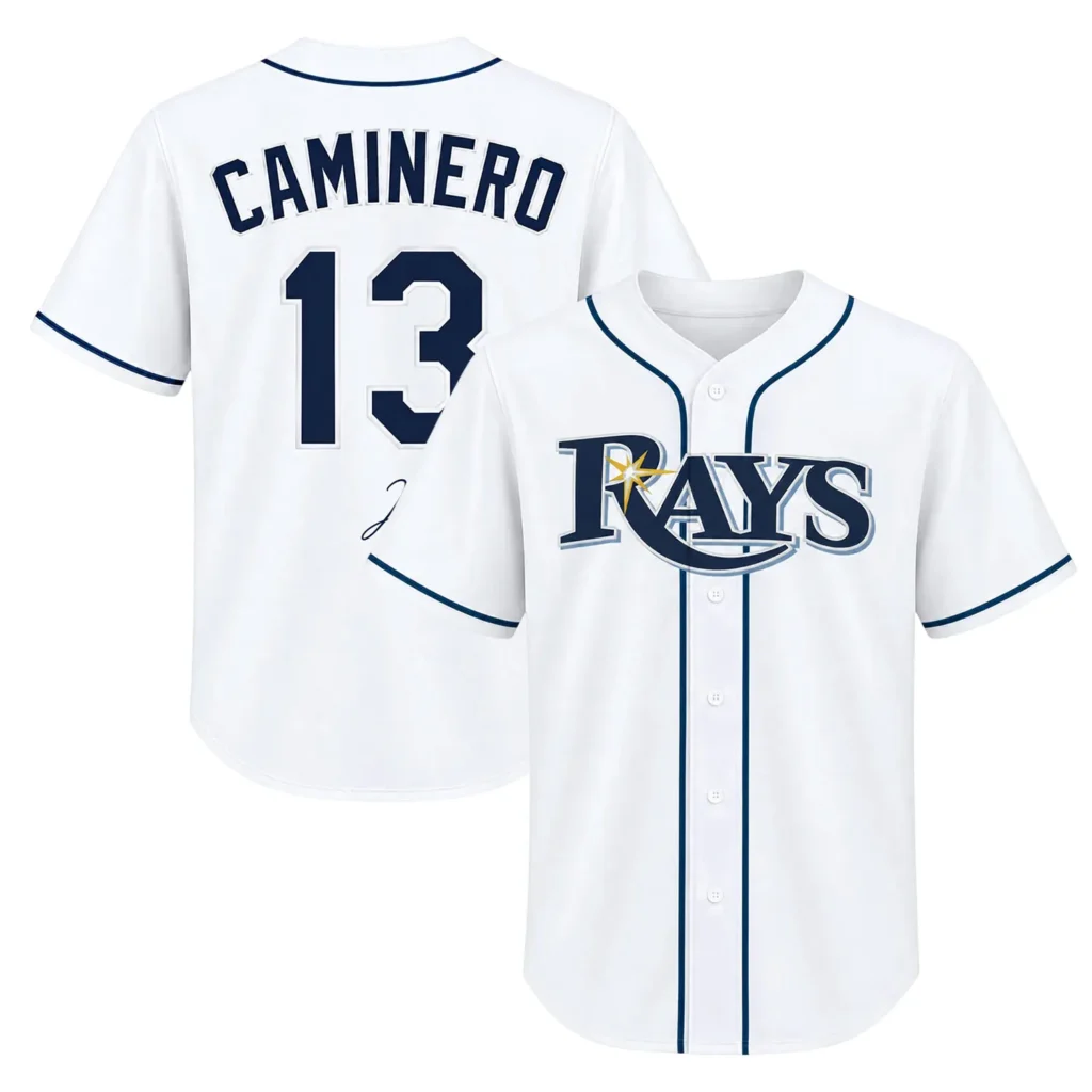 Tampa Bay Rays Home Jersey Junior Caminero Bold