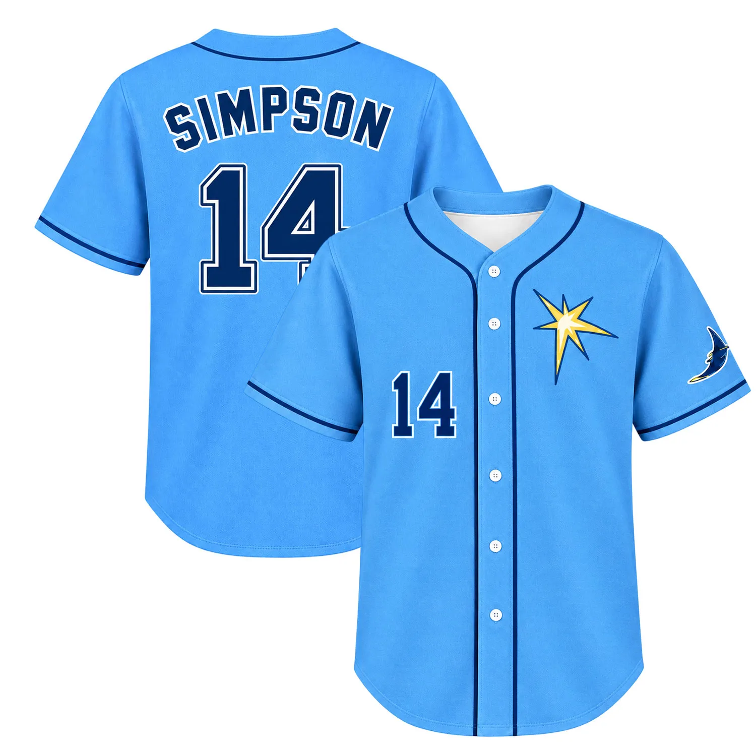 TB Rays Blue Jersey Chandler Simpson Powerful Wear