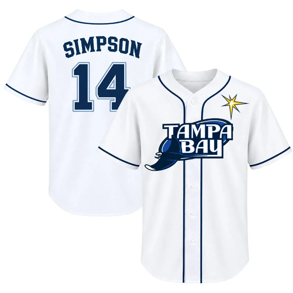 TB Rays Fan White Jersey Chandler Simpson Dynamic Wear